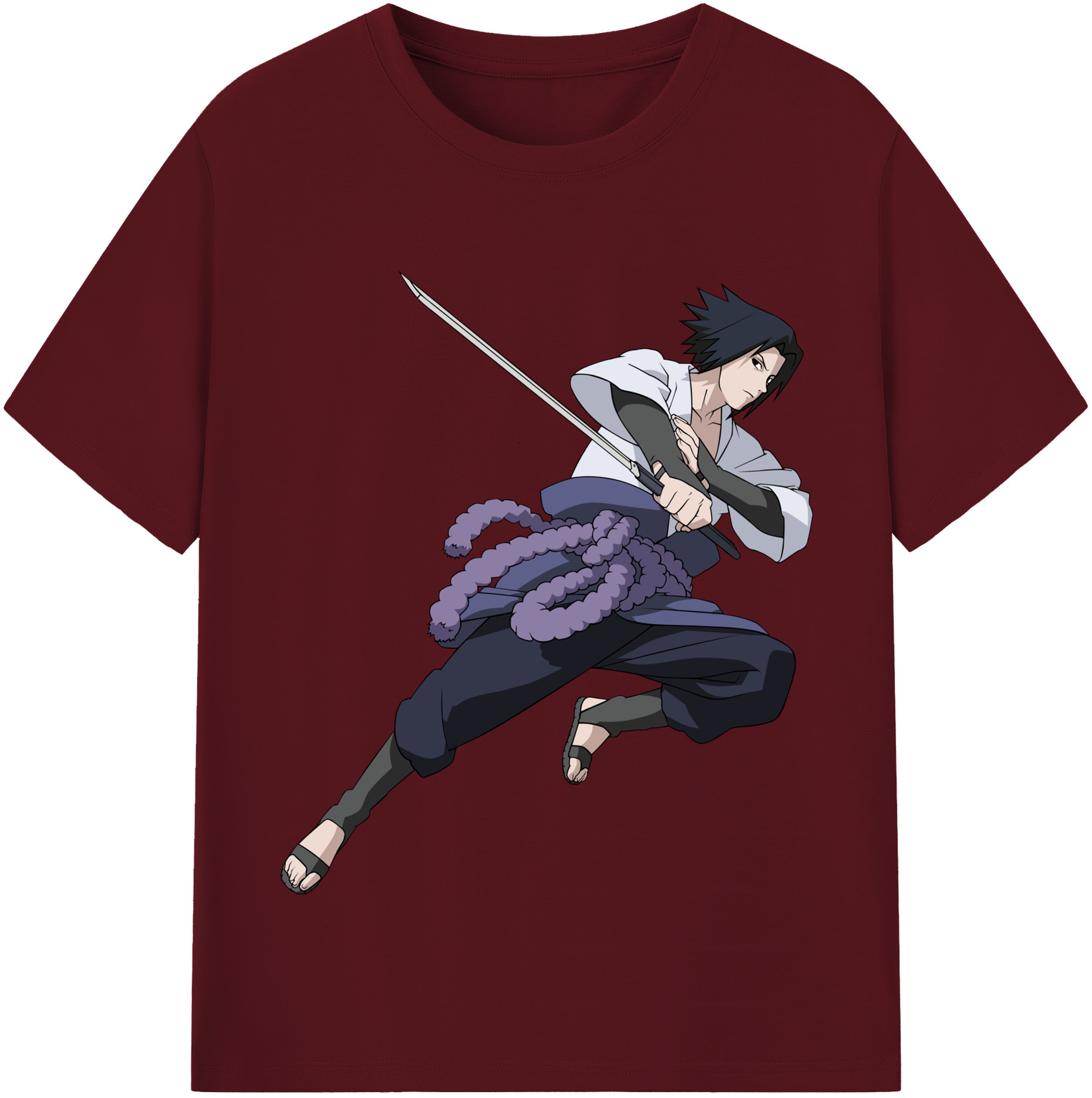 （画像用） NARUTO -ナルト- うちは サスケ Uchiha Sasuke 綿100％半袖Tシャツ（フロントプリント）